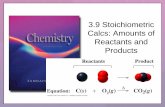 3.9 Stoichiometric Calcs: Amounts of Reactants and …chemistry.csudh.edu/faculty/krodriguez/CHEM110/Ch3...3.9 Stoichiometric Calcs: Amounts of Reactants and Products