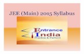JEE (Main) 2015 Syllabus - entrance-exam.netentrance-exam.net/forum/...what-syllabus-jee-mains...jee-main-2015.pdf · JEE (Main) 2015 Syllabus shall have two Papers ... COMPLEX NUMBERS