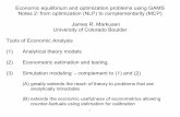 Economic equilibrium and optimization problems using …spot.colorado.edu/~markusen/teaching_files/GAMS... · 3 Analytical methods quickly become intractable (1) functions or equation