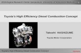 Toyota’s High Efficiency Diesel Combustion Concept Toyota’s High Efficiency Diesel Combustion Concept Approach to reduce the cooling heat loss The local heat flux transfer from