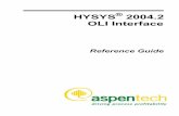 HYSYS OLI Interface - University of Alberta... Aspen ACOL™, Aspen ACX™ Upgrade to ACOL™, Aspen Adsim®, Aspen Advisor™, Aspen Aerotran®, ... HYSYS OLI Interface™, Aspen
