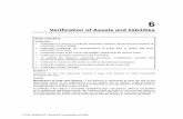 Verification of Assets and · PDF fileVerification of Assets and liabilities BASIC CONCEPTS Verification – ... ¾ application of control procedures, for example, collection of used
