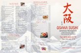 SUSHI A LA CARTE Sushi Rolls - Osaka Sushi Restaurantosakasushi.com/wp-content/uploads/2014/05/Osaka-Togo-menu.pdfSoft shell crab, Kani salad, cucumber, sprouts, & masago 10.95 Y2K