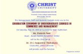 will be the Chief Guest - christuniversity.in Ceremony... · Graduation Address : Head - Retail, Franklin Templeton (India) ... Welcome Address Christ University Institute of Management
