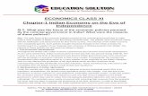 ECONOMICS CLASS XI Chapter-1 Indian Economy …vaishalieducationpoint.com/pdf/Indian economy on the eve...ECONOMICS CLASS XI Chapter-1 Indian Economy on the Eve of Independence Q.1.