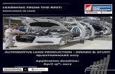 Image: Audi AUTOMOTIVE LEAN PRODUCTION - … LEAN PRODUCTION - AWARD & STUDY QUESTIONNARE 2017 Application deadline: April 13th, 2017 Image: Audi