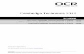 Cambridge Technicals 2012 - · PDF fileCambridge Technicals 2012 . Science ... 3.2 Table of units for OCR Level 2 Cambridge Technical Science ... 6 How to calculate the qualification