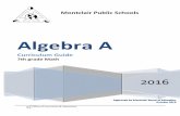 Algebra A - Montclair Public Schools · PDF file · 2016-11-02Algebra A . Curriculum Guide . ... (integers, positive and negative fractions) 12. Multiplying & Dividing Rational Numbers