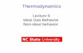 Lecture 6 Ideal Gas Behavior Non-ideal behaviorfranzen/public_html/CH331/lecture/Lecture_6.pdf · Ideal Gas Behavior ... Temperature derives from molecular motion (3/2RT = 1/2M)