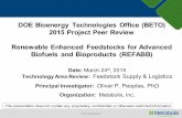 Renewable Enhanced Feedstocks for Advanced Biofuels · PDF fileRenewable Enhanced Feedstocks for Advanced Biofuels and Bioproducts (REFABB ... Maleic N. 1 - Project ... Renewable Enhanced