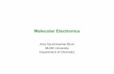 Molecular Electronics - McGill Universitycsacs.mcgill.ca/custom/docs/activities/classes/2009-class-blum.pdf · • Making molecular measurements ... Attach molecules to surface and