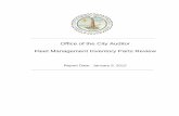 Office of the City Auditor Fleet Management Inventory ... of the City Auditor . Fleet Management Inventory Parts Review . Report Date: January 5, 2012