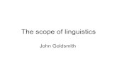 The scope of linguistics today - University of Chicagopeople.cs.uchicago.edu/~jagoldsm/slides/2010-historyoflinguistics.pdf · The scope of linguistics John Goldsmith . ... Sociolinguistics