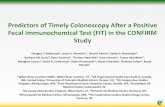 Predictors of Timely Colonoscopy After a Positive Fecal ... · PDF filePredictors of Timely Colonoscopy After a Positive ... CA Atlanta, GA Loma Linda, CA ... • Priscilla Magno,