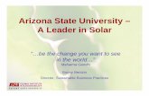 Arizona State University – A Leader in Solar · PDF fileOur Carbon Footprint – slide 1. Solar Projects at Arizona State University •ASU’s Achievements & Goals • 2008 Reference