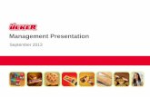 Management Presentation - Ü · PDF fileManagement Presentation ... Group Financial Controller, ... High barriers to entry c.50% market share across the main categories