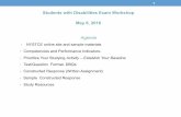 Students with Disabilities Exam Workshop May 6, 2016w+Disabilities... · Students with Disabilities Exam Workshop ... • Recommend one research-based or evidence-based strategy