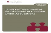 Guide to Good Practice on Disclosure in Financial Order · PDF file · 2012-11-132.1 Financial orders on divorce ... relating to disclosure in financial order applications, for example,