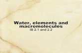 Water, elements and macromoleculeshrsbstaff.ednet.ns.ca/beattipg/Biology 11/Biology 11 IB/Cytology/pt...macromolecules IB 2.1 and 2.2. ... of these is the molecular level. Cellular