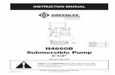 H4660B Submersible Pump - greenlee-cdn.  · PDF fileOil-lubricated seals prevent damage ... Connect the pressure (supply) hose and tank (return) ... H4660B Submersible Pump 9