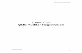 Criteria for QMS Auditor Registration - NBQP - QCInbqp.qci.org.in/individual/QMS_Auditor_Registration_2008.pdf · QMS AUDITOR REGISTRATION Section I: Introduction “Auditing” is