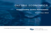 Commodity Price Forecasts - Oxford Price Forecasts Contents 1 Contents ..... 1 2 Overview ..... 2 3 Latest Forecasts ..... 6 ... conditions, and are forecast to average $101.3 per