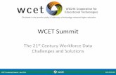 WCET Summit ASSEMBLY TARGETED PROGRAMS AIMED AT REAL-TIME TRANSITION TO HIGH DEMAND OPPORTUNITIES Entry Level Database / Programming Roles • Data Science Immersive • SQL Bootcamp