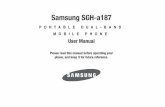 Samsung SGH-a187 - AT&T - Cell Phones, Plans, & · PDF fileSamsung SGH-a187 PORTABLE DUAL-BAND ... Remove the battery cover by placing your thumbnail into the slot at the top of the