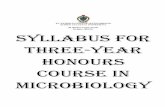 Syllabus for 3 year hons course in microbiology fo… · SYLLABUS FOR THREE-YEAR HONOURS COURSE IN MICROBIOLOGY Module ... Qualitative tests (a) Solubility tests (b) ... For lipid