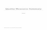 Quality Measures Summary - Centers for Disease Control  · PDF fileQuality Measures Summary 3/18/2015 This document was prepared by Kaytna Thaker