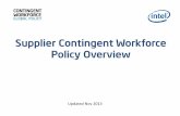 Supplier Contingent Workforce Policy Overview · PDF fileIntel’s expectation that suppliers’ management ... own workforce (Intel’s ... temporary work authorization to work in