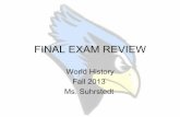 FINAL EXAM REVIEW - Weeblykenwoodworldhistory.weebly.com/.../final_exam_review_powerpoint.pdf · relationship between the human and natural worlds. ... Machiavelli wrote about how