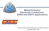 Mixed Protonic/ Electronic Conductors: SSAS and … Mixed Protonic/ Electronic Conductors: SSAS and DAFC Applications Jason Ganley, Ted Olszanski, and Neal Sullivan 24 September 2013