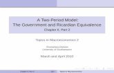 A Two-Period Model: The Government and Ricardian ... Government and Ricardian Equivalence ... March and April 2010 Chapter 6, Part 2 1/27 Topics in ... The Government and Ricardian