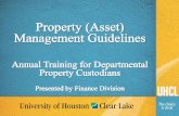 Property Custodian Training - University of Houston … Asset Management System (PSAM) –How to use as a resource Custom Reports Establish run control for department property listing