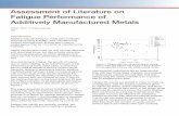 Assessment of Literature on Fatigue erformance of ... · PDF fileAssessment of Literature on Fatigue erformance of Additively Manufactured Metals William Mohr, Principal Engineer EWI
