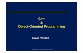 C++ Object-Oriented Programming - David · PDF filethe key features of object-oriented programming • C++ is a particular ... 2.Write a program that prints what ... Arithmetic Operations