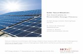 Solar Securitization: An Innovation in Renewable … Securitization: An Innovation in Renewable Energy Finance Abstract Recent developments have cast a pall over financial innovation