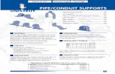PIPE/CONDUIT SUPPORTS - · PDF filePIPE/CONDUIT SUPPORTS Pipe/Conduit Clamps ... Design Load P1109 thru P1126 Pipe Clamps for Rigid Steel Conduit Pipe O.D. Wt/100 Design Part Size