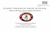 PAINT BRANCH HIGH SCHOOL - Montgomery County · PDF file · 2014-10-02Engineering after completing a Capstone project. ... , menu planning, food costs ... Paint Branch High School
