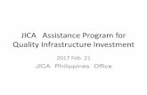 JICA Assistance Program for Quality Infrastructure … Assistance Program for Quality Infrastructure Investment 2017 Feb.21 JICAPhilippinesOffice