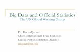 Big Data and Official Statistics - INEGI Data and Official Statistics The UN Global Working Group Dr. Ronald Jansen Chief, International Trade Statistics United Nations Statistics