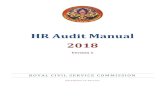 DRAFT HR AUDIT MANUAL - rcsc.gov.bt · PDF filePrepare HR Audit report with recommendations for submission to the Commission. Provide feedback to the management and the RCSC on the