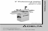 6 Professional Jointer - Mike's Tools - Best woodworking · PDF fileWoodworking can be dangerous if safe and proper operating procedures are not followed. ... other part that is damaged