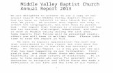 storage.cloversites.comstorage.cloversites.com/middlevalleybaptistchurch...  · Web viewWe are delighted to present to you a copy of our annual report for Middle Valley Baptist Church.