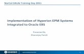 Implementation of Hyperion EPM Systems Integrated to · PDF fileImplementation of Hyperion EPM Systems Integrated to Oracle EBS Presented By Dhananjay Pandit NorCal OAUG Training Day