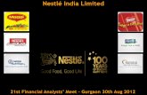 Nestlé India Limited · PDF fileNestlé India Limited . ... Nestle continues to optimise its product ... takes into account product mix as well as volumes