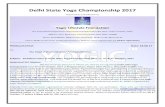 Delhi State Yoga Championship 2017 -  · PDF fileUtthit Tittibhasana Sankhyasana Padangushthasana Chakrasana Purna Bhujangasana