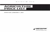 Netafim Agriculture Price List - JNM Technologies - Bryan, TX 2011... · 888-NETAFIM *  January 1, 2011 Agriculture Price List - Table of Contents 1 TABLE OF CONTENTS