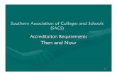 Southern Association of Colleges and Schools (SACS ... · PDF file1 Southern Association of Colleges and Schools (SACS) Accreditation Requirements Then and Now